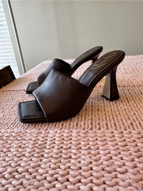 Sam Edelman Shoes - Sam Edelman Carmen heeled mule sandal dark brown / almond leather size 9 NWOB